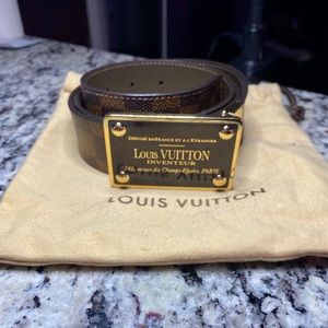 MENS LV DAMIER PRINT BELT, AUTHENTIC, size 95